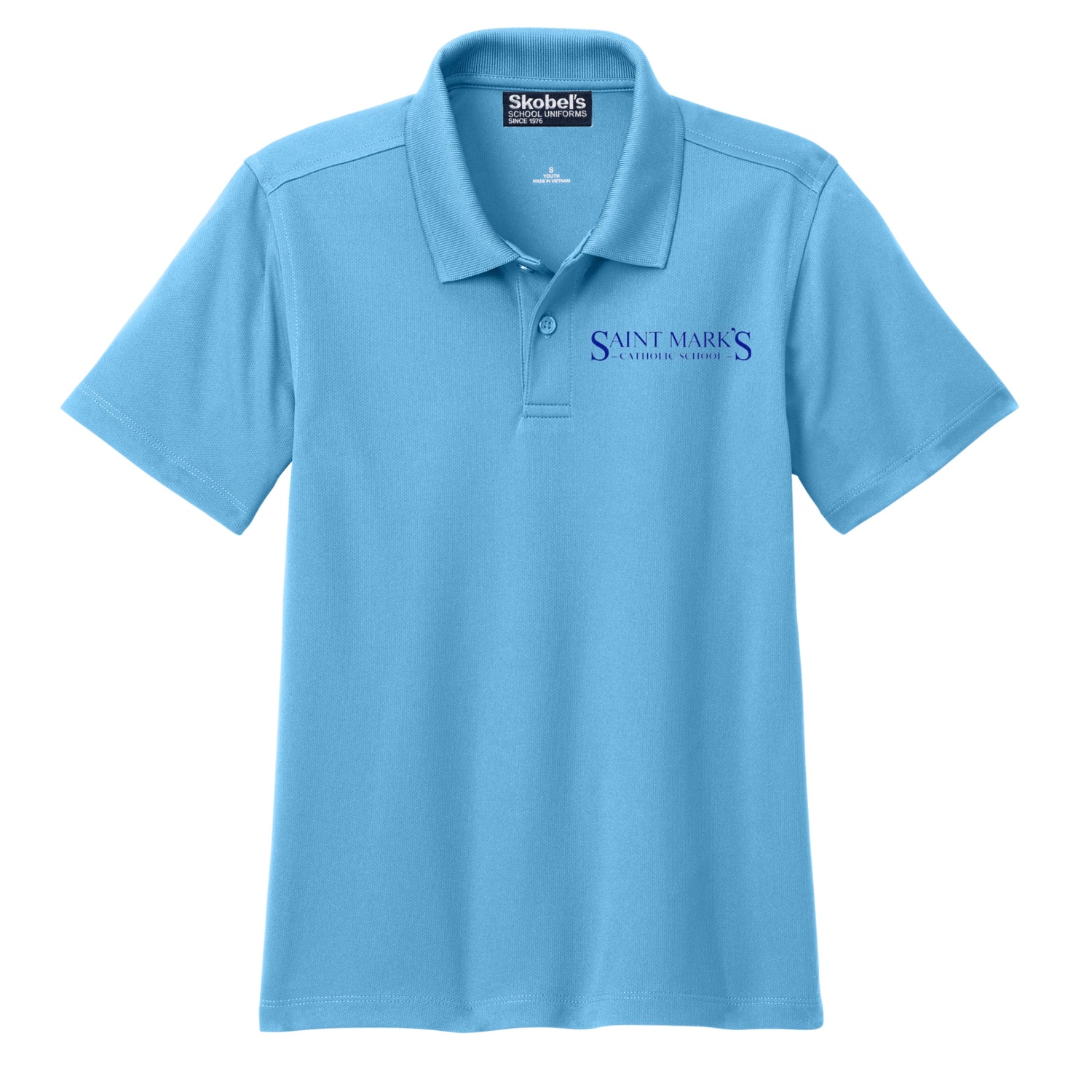 St. Mark's Catholic School Dry-Fit Polo - Lt. Blue