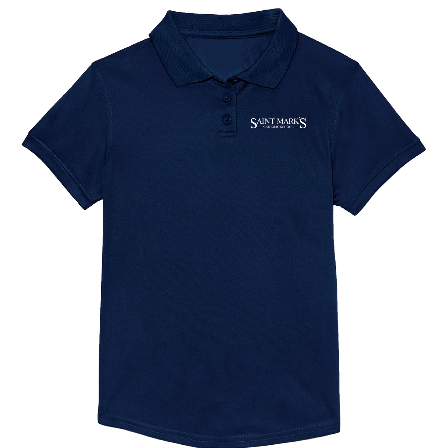 St. Mark's Catholic School Feminine Dry-Fit Polo - Navy