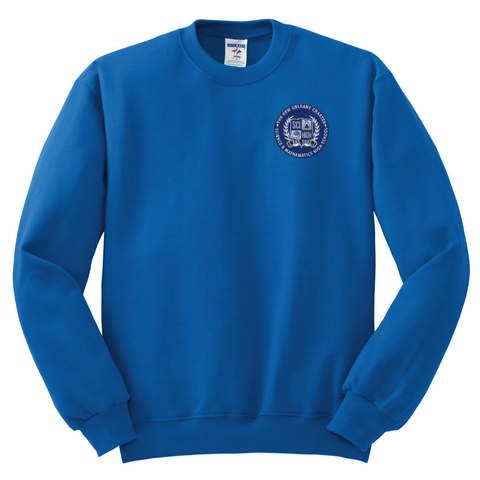 New Orleans Charter Science and Mathematics HS Crew Sweatshirt w/Left Chest Crest - Royal Blue - All Grades