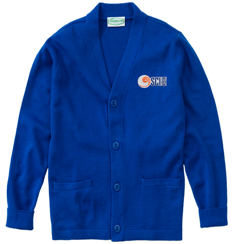 New Orleans Charter Science and Mathematics HS Cardigan W/ Shell Logo - Royal Blue - All Grades