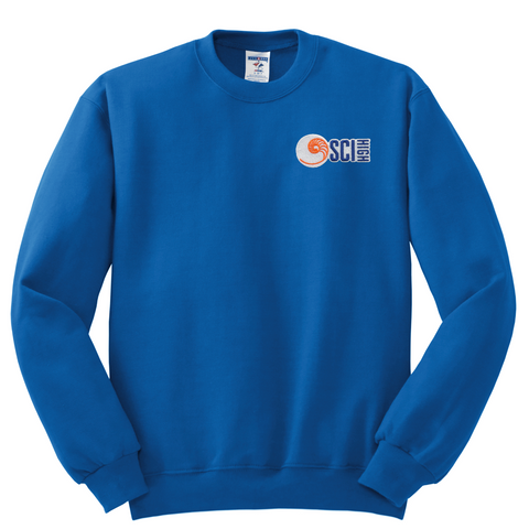 New Orleans Charter Science and Mathematics HS Crew Sweatshirt w/ Left Chest Shell - Royal Blue - All Grades