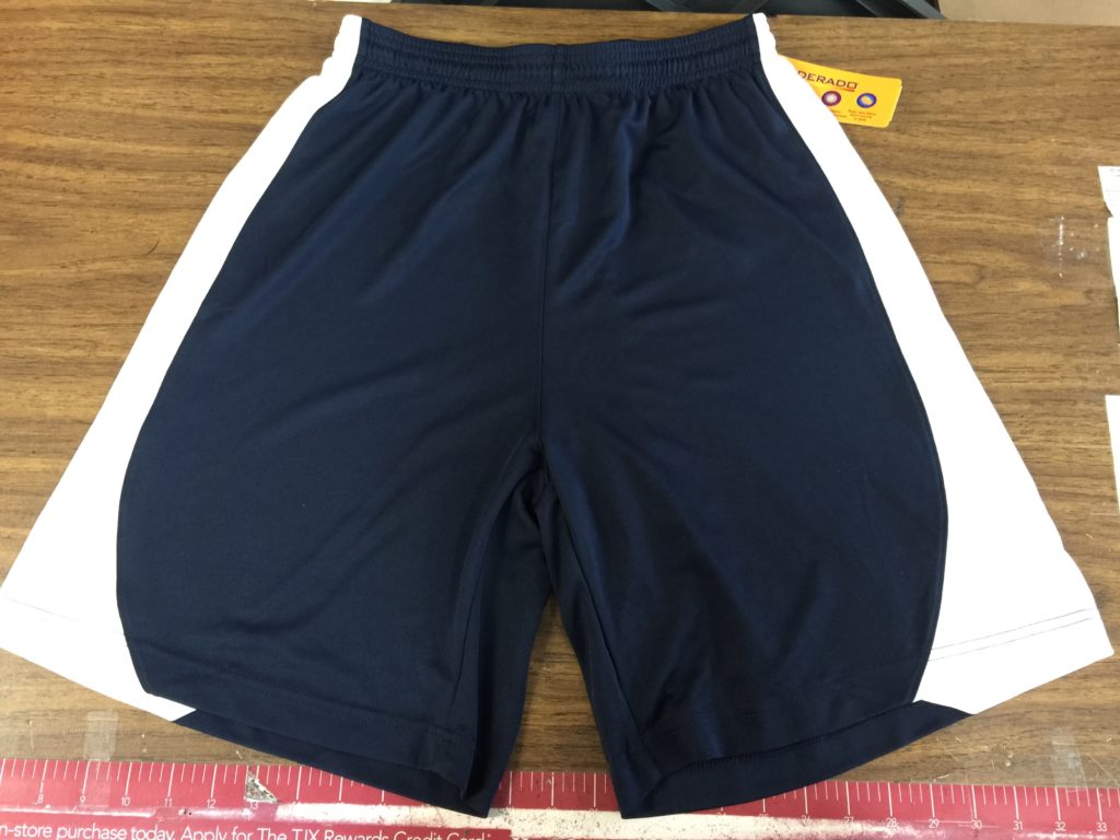 Queen of All Saints Navy and White Gym Shorts (with logo)