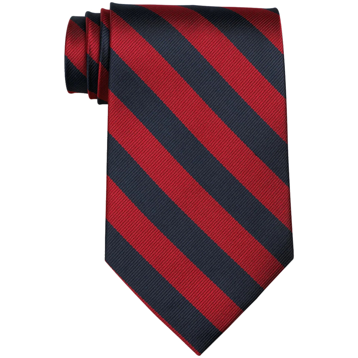 Red/Navy Wide-Striped Tie