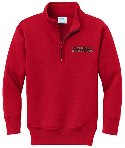 Riverdale High 1/4 Zip Sweatshirt - Red - All Grades
