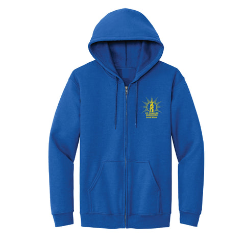 St. Charles Borromeo Full Zip Hooded Sweatshirt - Royal