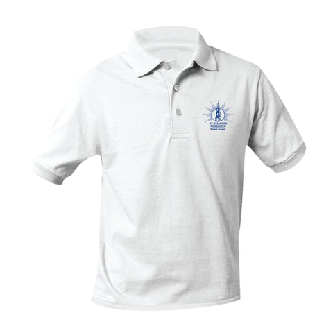 St. Charles Borromeo Jersey Polo - White