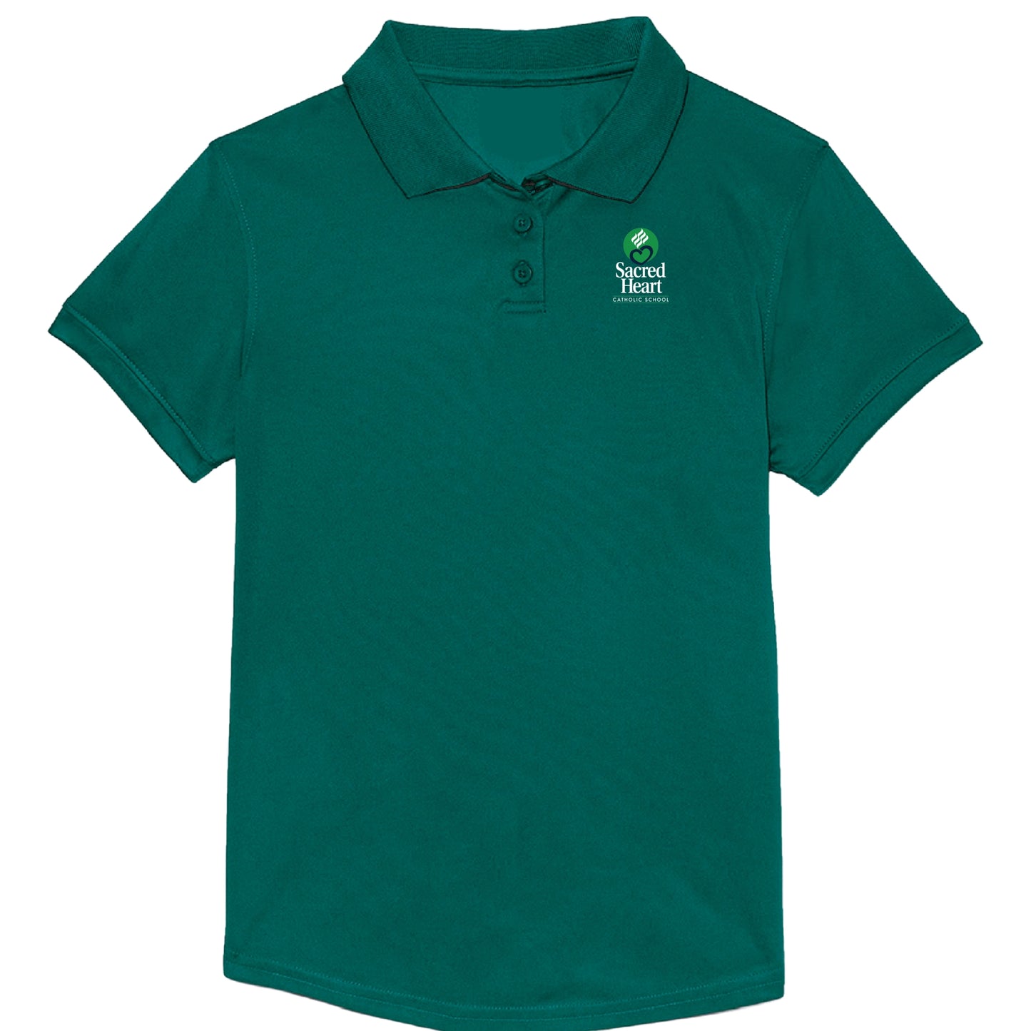 Sacred Heart Catholic School Feminine Fit Dry-Fit Polo - Dark Green