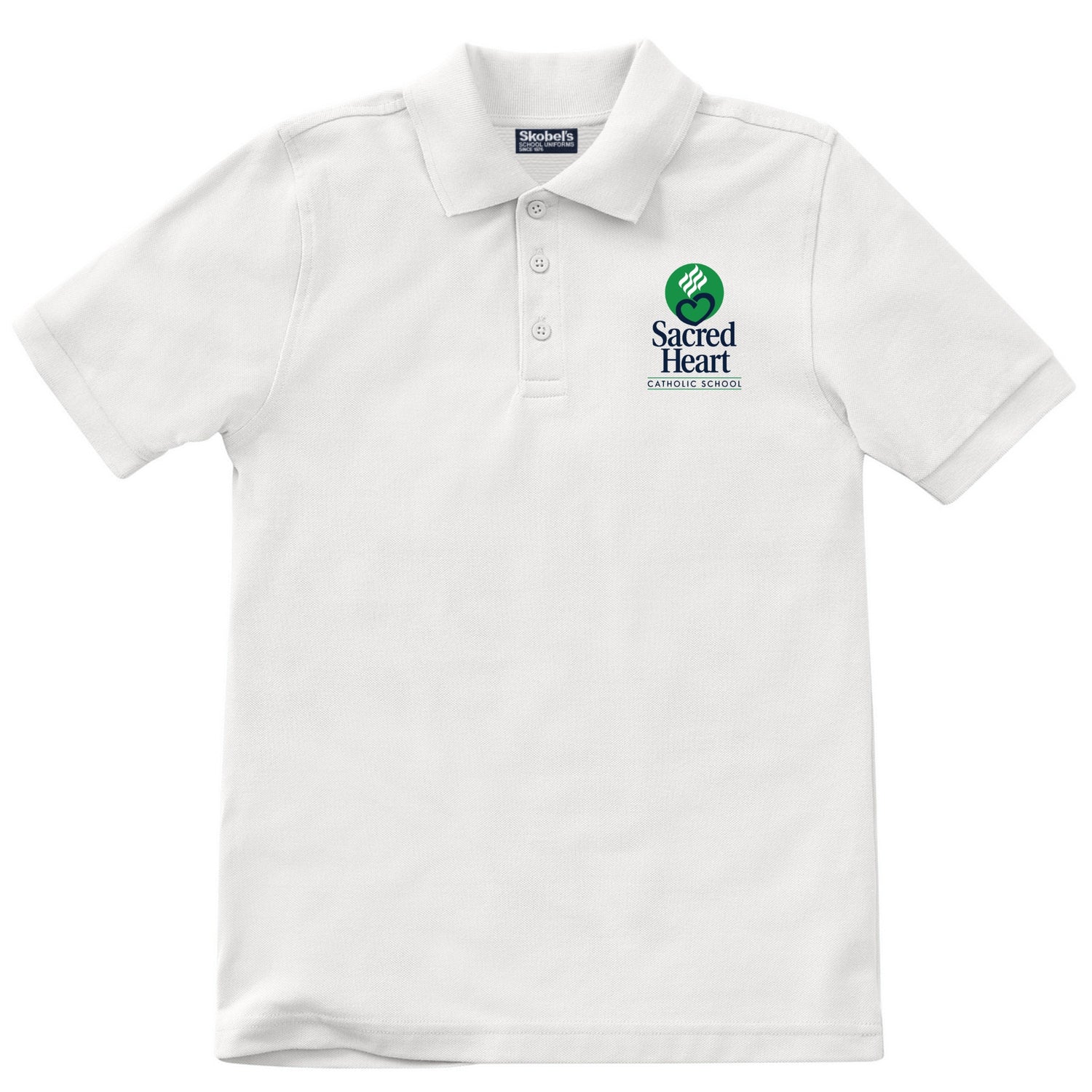 Sacred Heart Catholic School Pique Polo - White