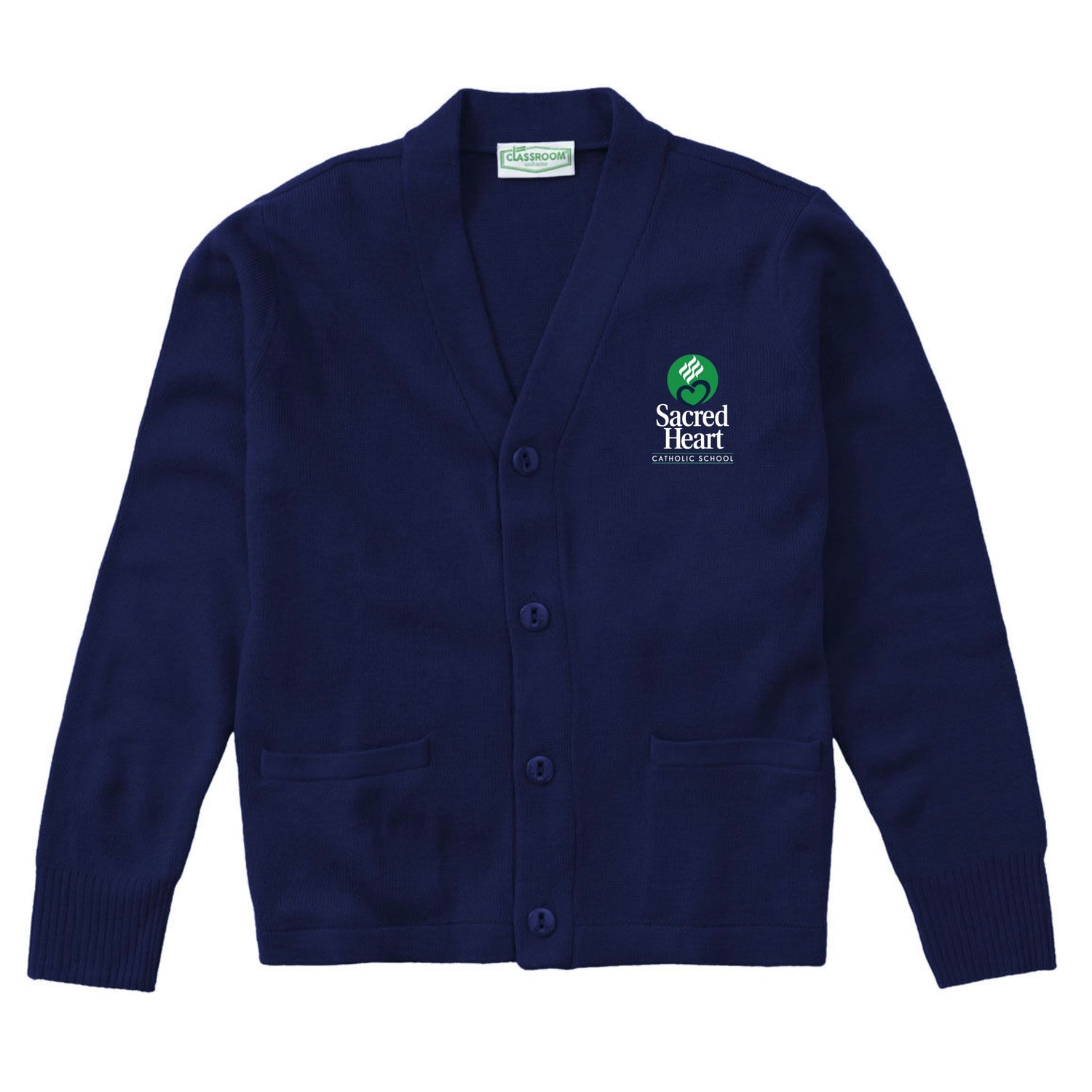 Sacred Heart Catholic School V-Neck Cardigan - Navy