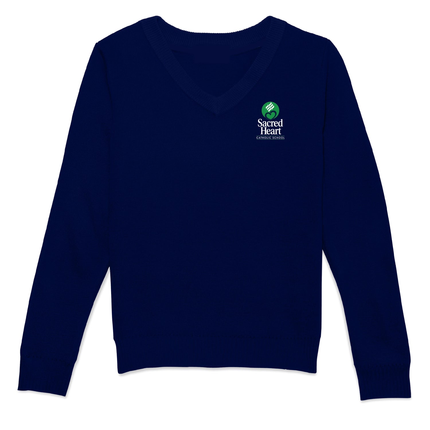 Sacred Heart Catholic School V-Neck Pullover Sweater - Navy
