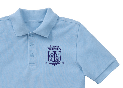 Lincoln Elementary Lt. Blue Polo - 6th-8th grade