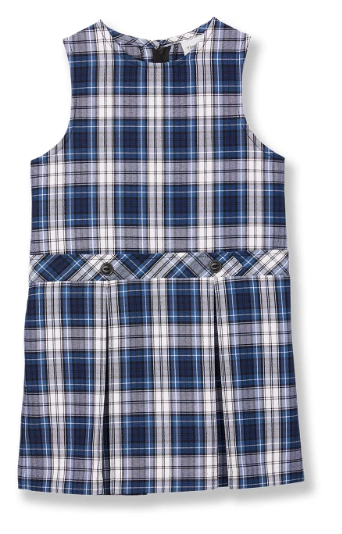 McCullum Plaid Jewel Neck Drop Waist Jumper