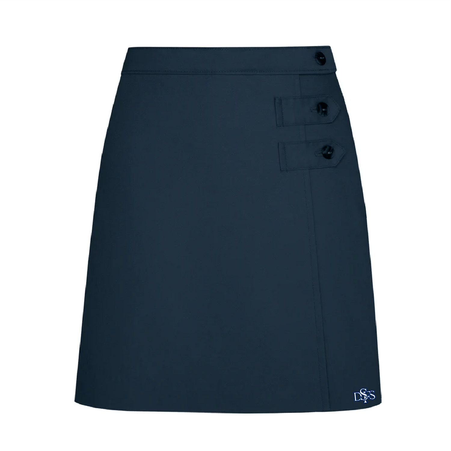 Skobel's Girls Double Pleated Tab Skort - Navy with St. Francis De Sales logo