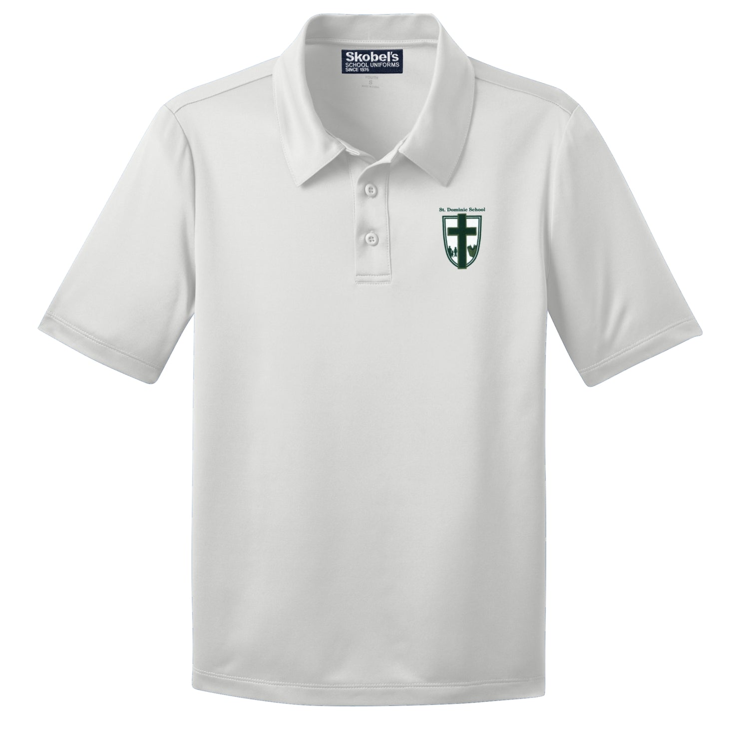 St. Dominic School Dryfit Polo - White