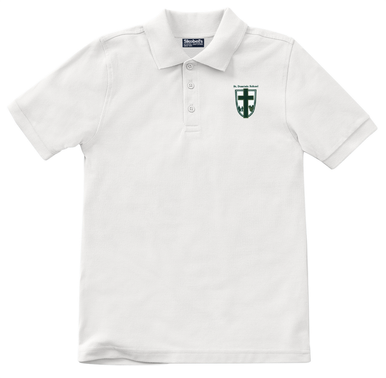 St. Dominic School Pique Polo - White