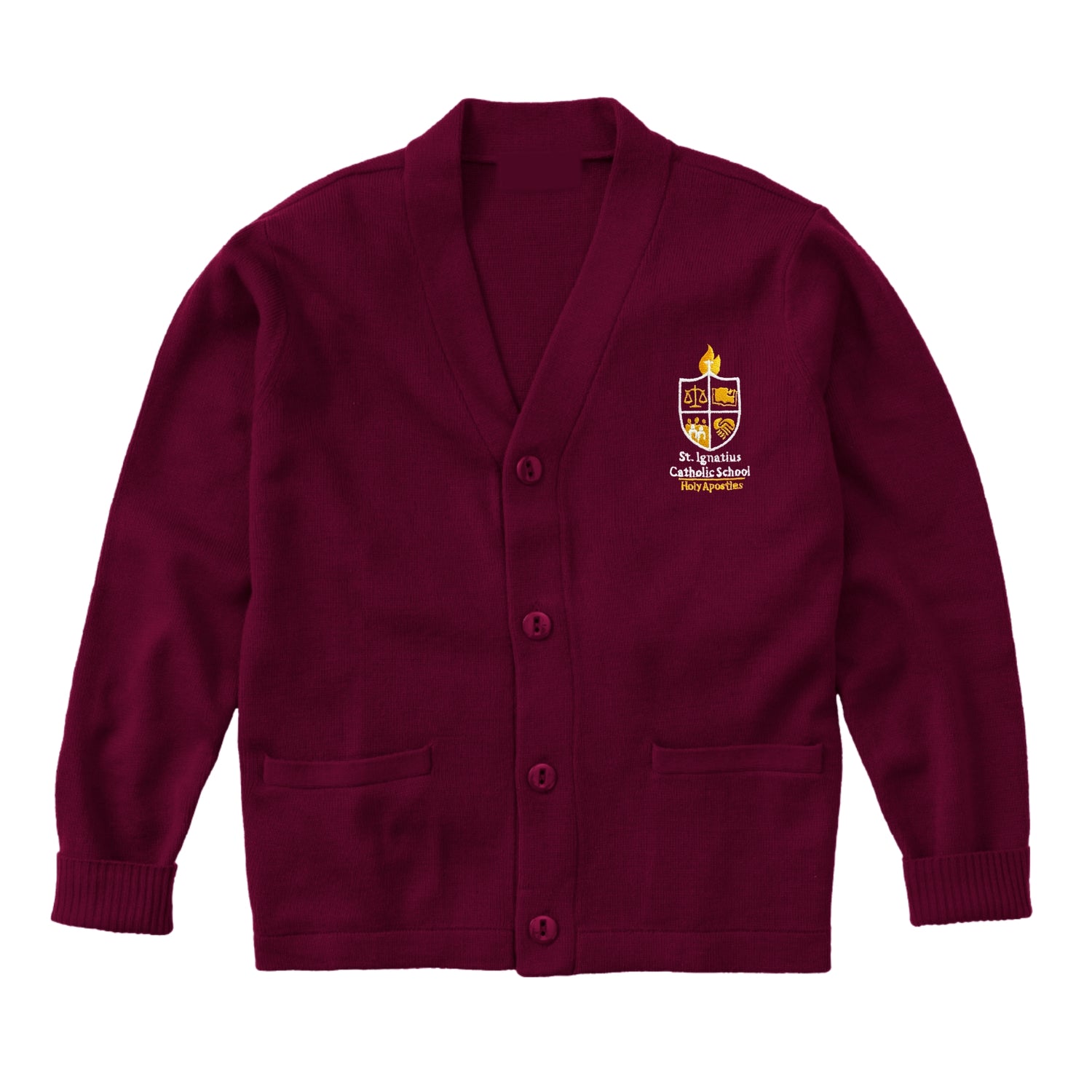 St. Ignatius Catholic Cardigan - Maroon