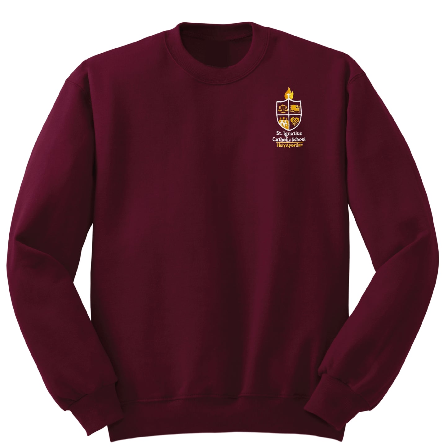 St. Ignatius Catholic School Crew Sweatshirt - Maroon