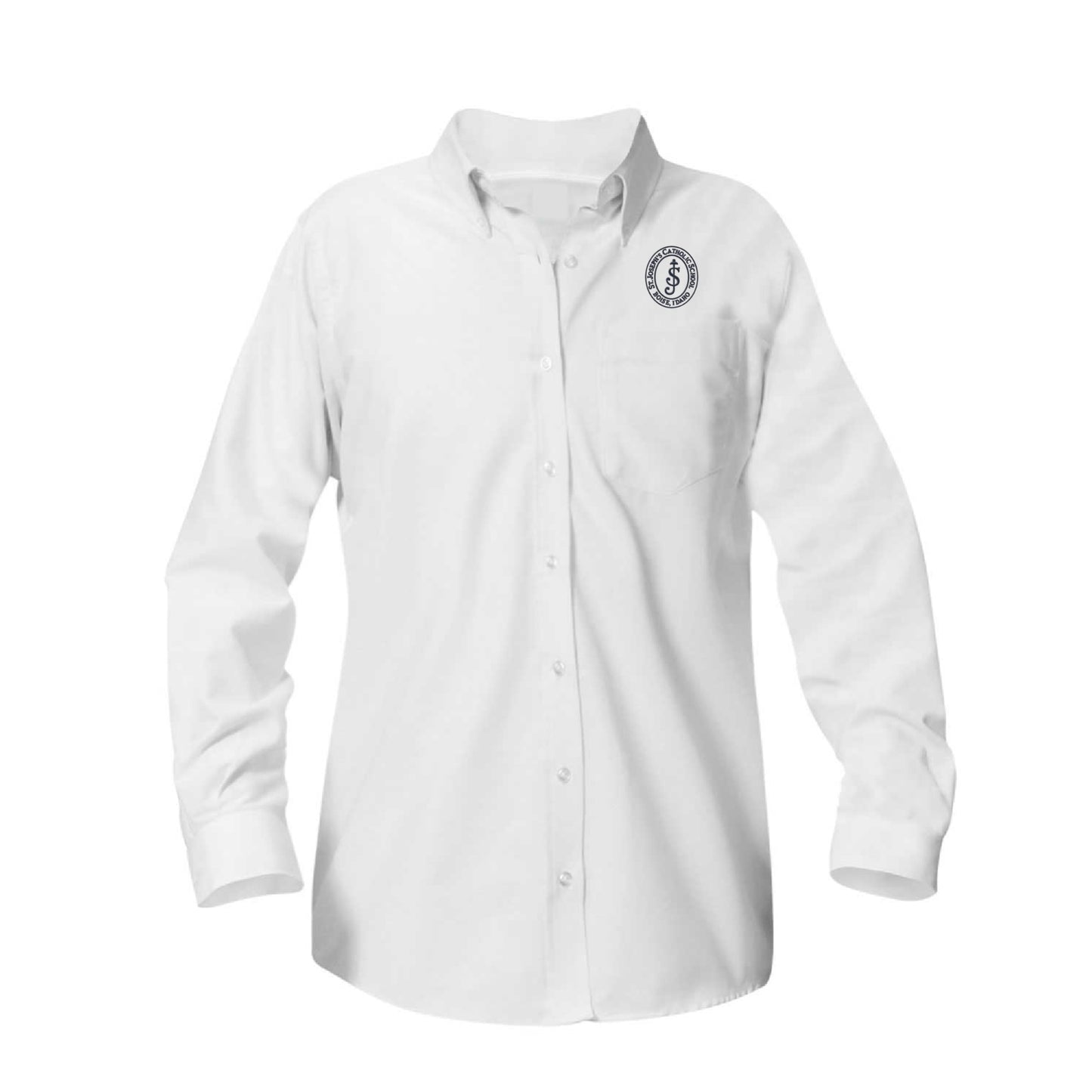 St. Joseph's Catholic School Long Sleeve Oxford - Unisex - White