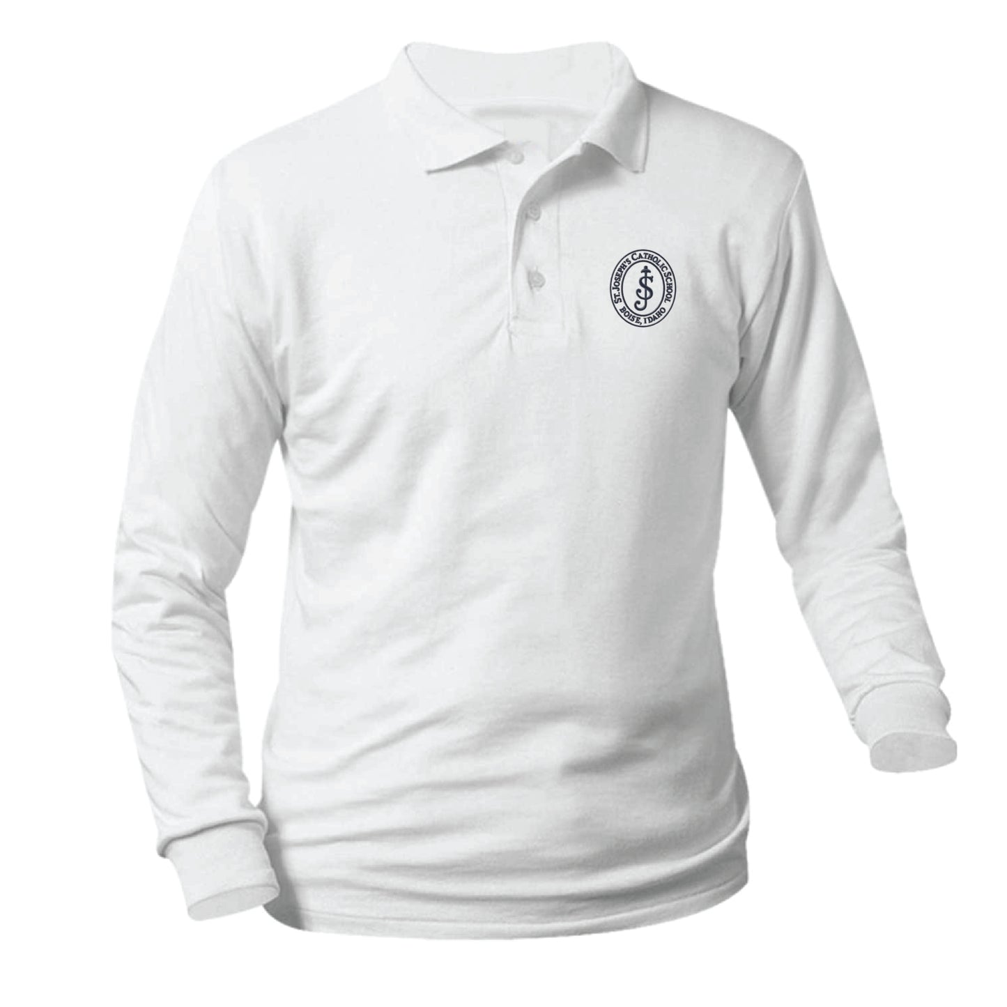 St. Joseph's Catholic School Longsleeve Pique Polo - White