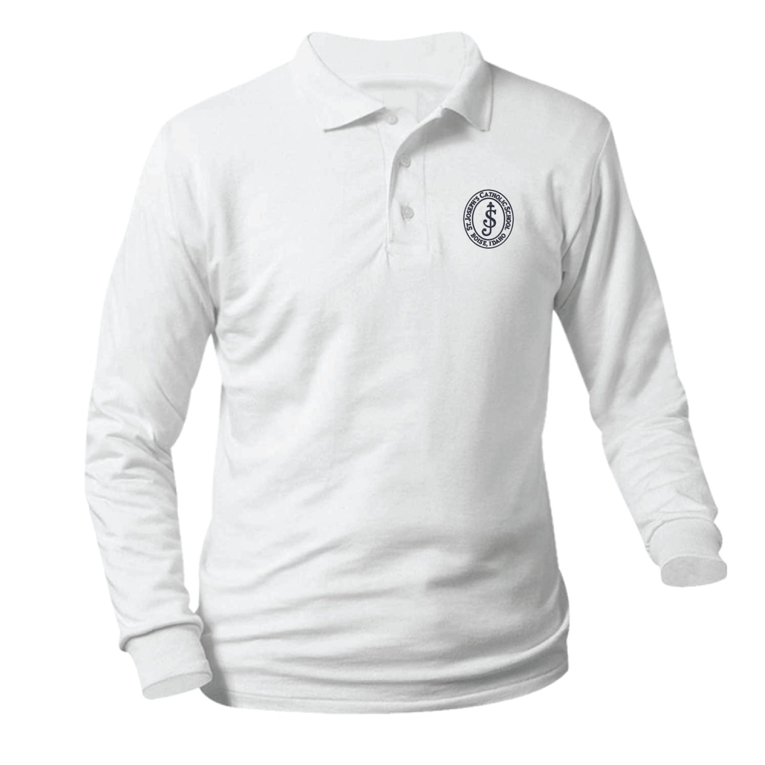 St. Joseph's Catholic School Longsleeve Pique Polo - White