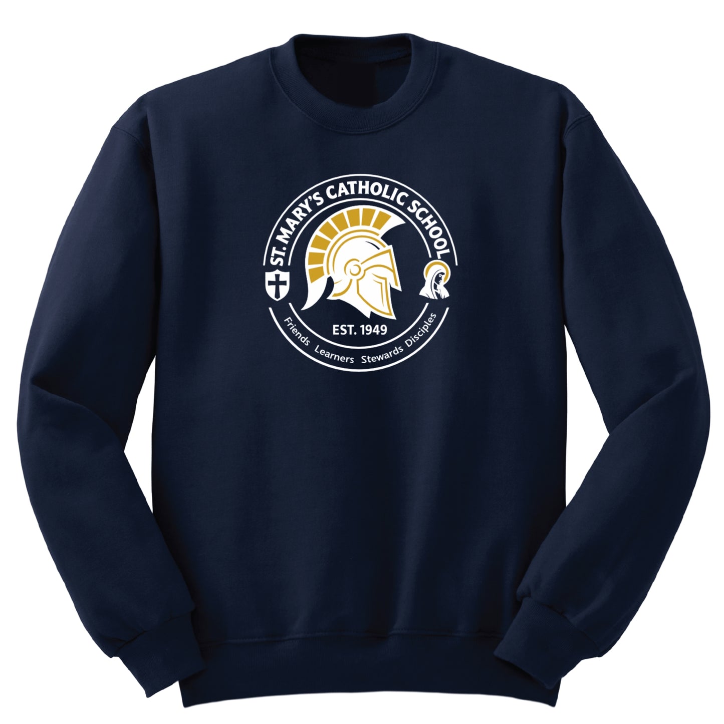 St. Mary's Catholic School Crew Sweatshirt- Navy