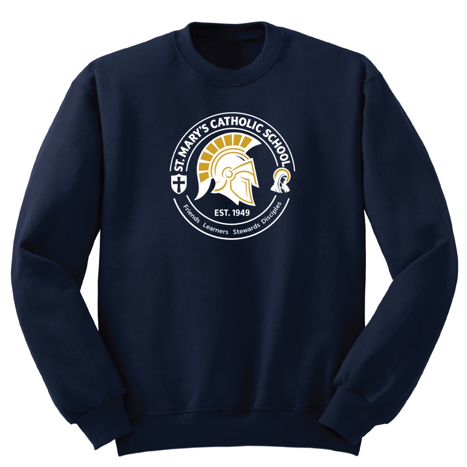St. Mary's Catholic School Crew Sweatshirt- Navy