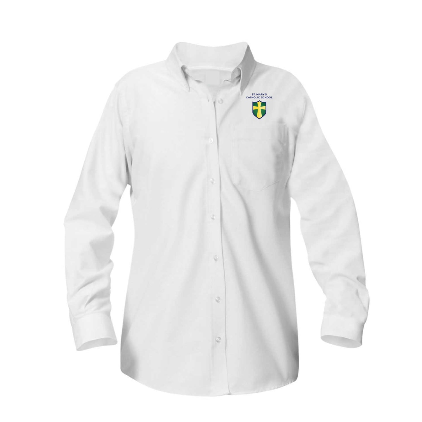 St. Mary's Catholic School Girls Longsleeve Oxford - White