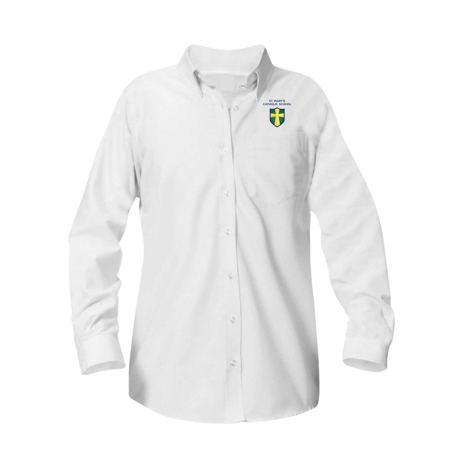 St. Mary's Catholic School Girls Longsleeve Oxford - White