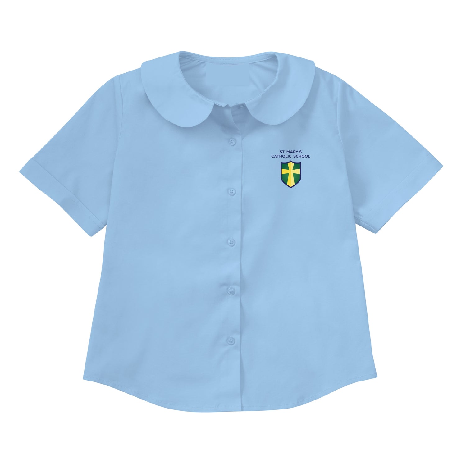 St. Mary's Catholic School Round Collar Blouse - Light Blue