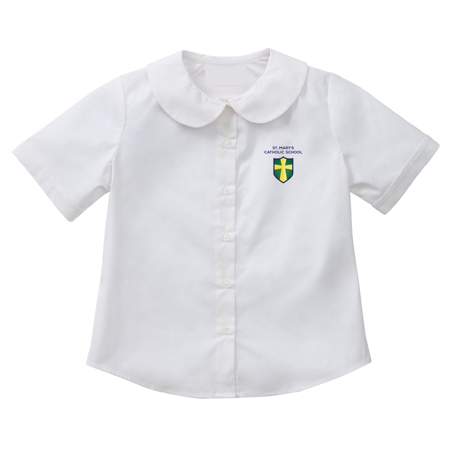 St. Mary's Catholic School Round Collar Blouse - White