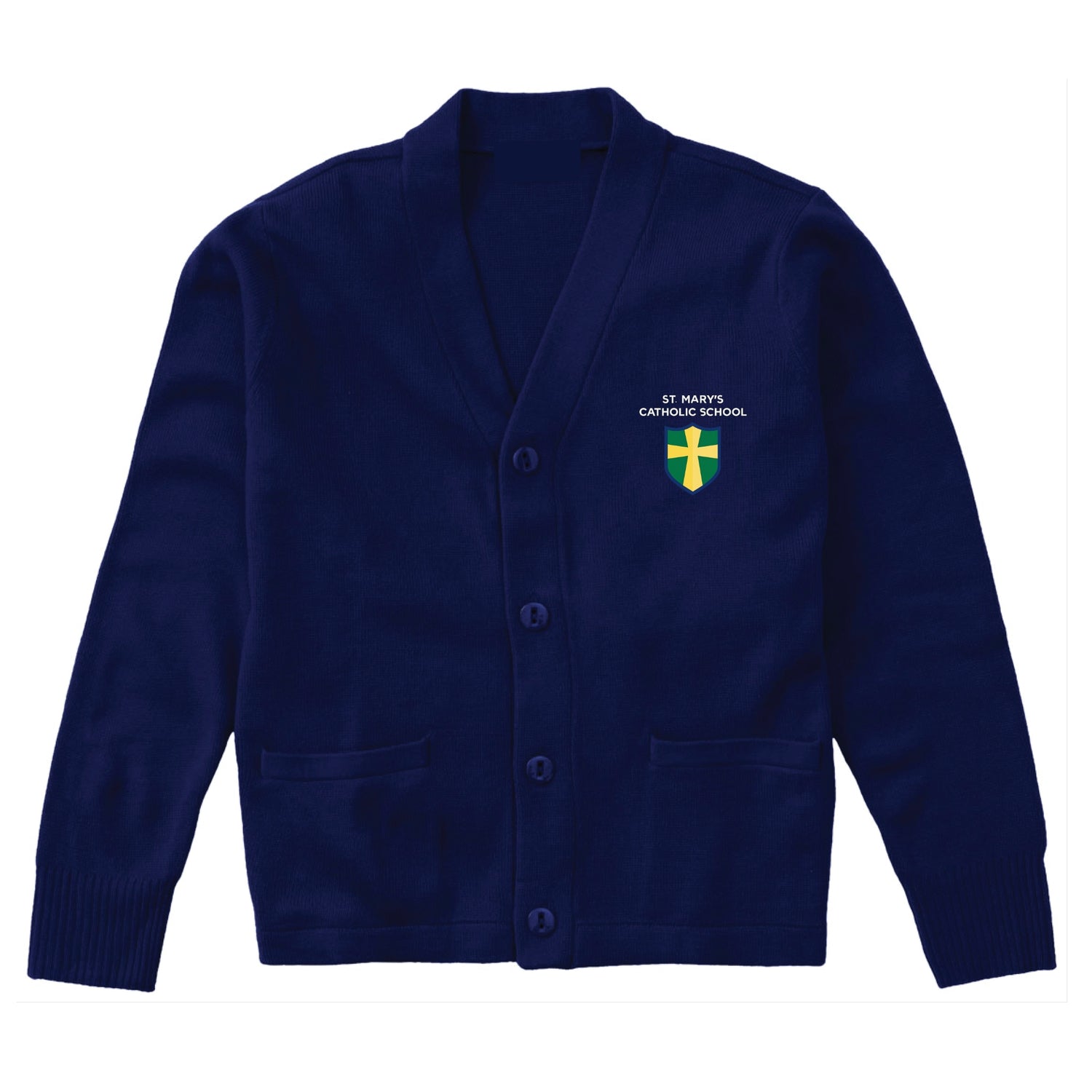 St. Mary's Catholic School V-Neck Cardigan - Navy