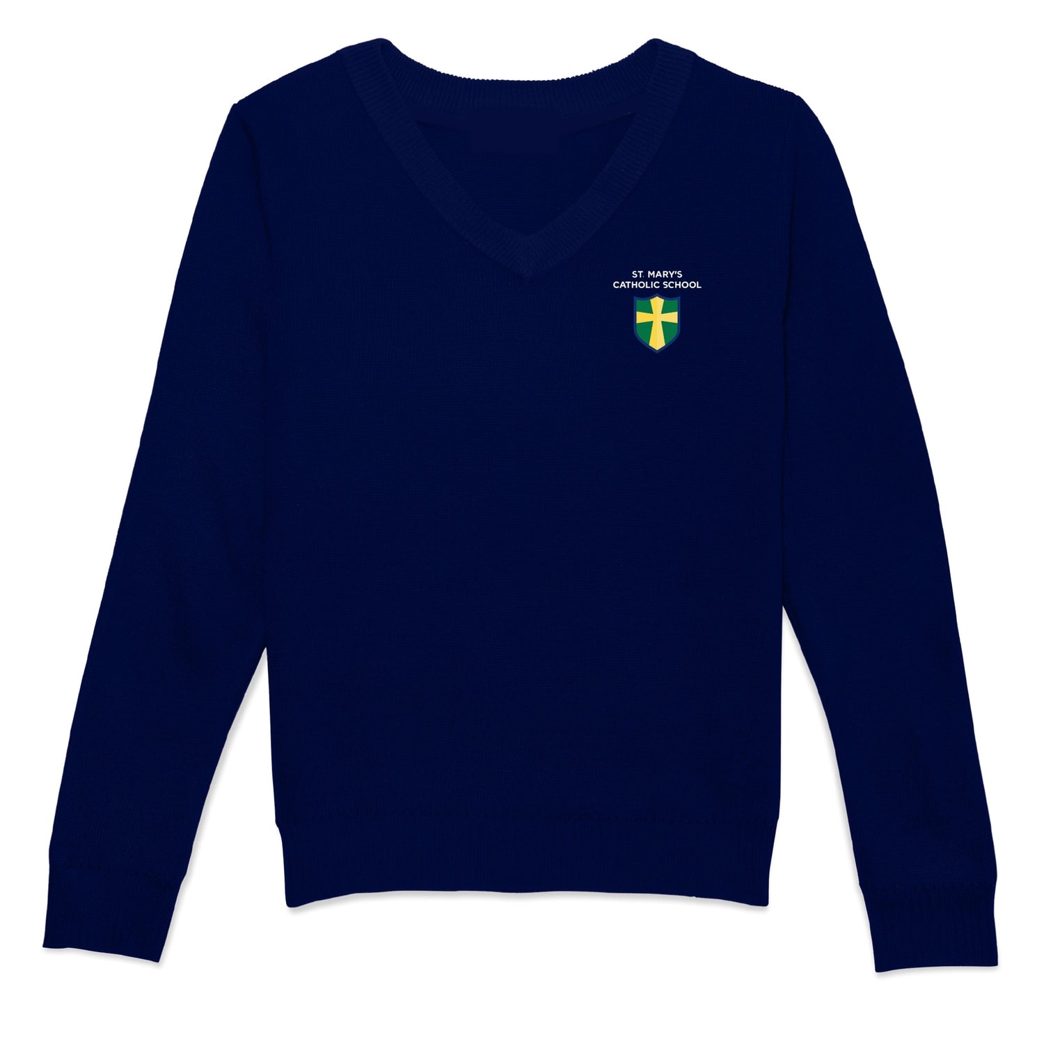 St. Mary's Catholic School V-Neck Pullover Sweater - Navy