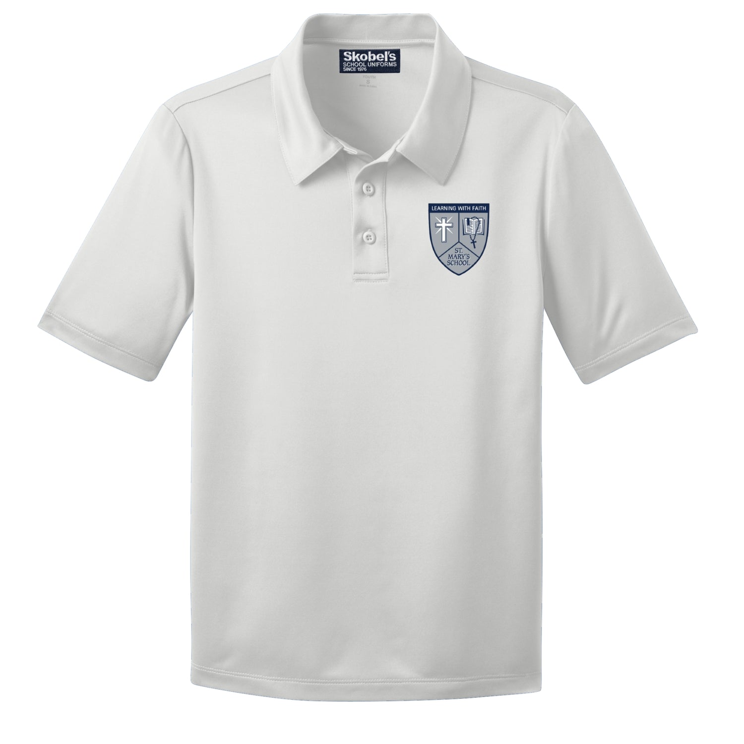 St. Mary of the Assumption School Dryfit Polo - White