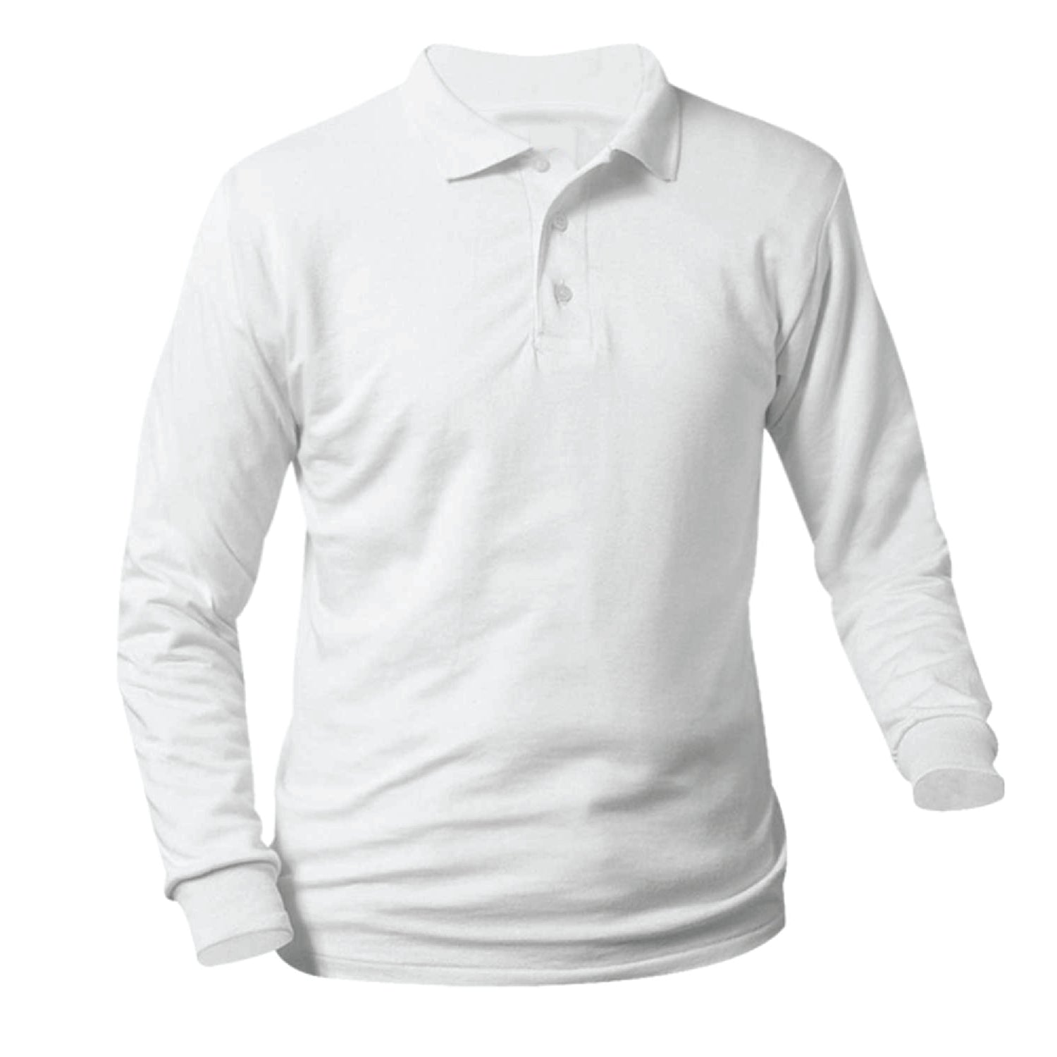 St. Paul White Long Sleeve Knit Shirt (with logo)