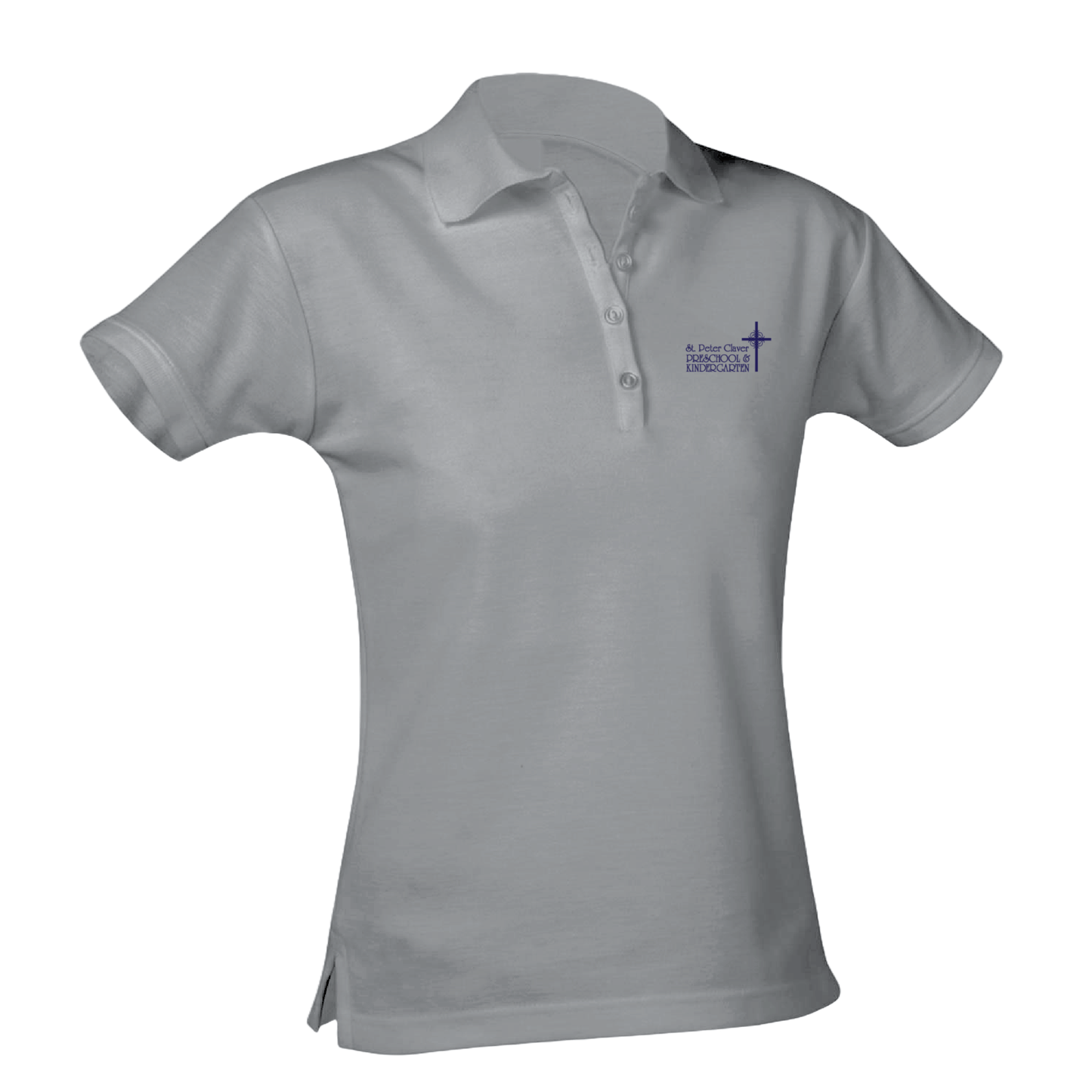 St. Peter Claver Feminine Fit Pique Polo - Grey