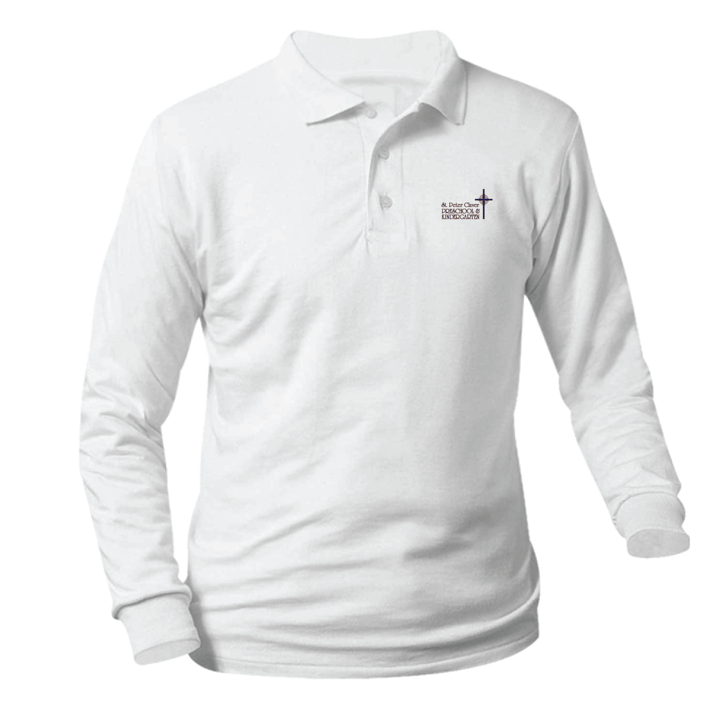 St. Peter Claver Longsleeve Pique Polo - White