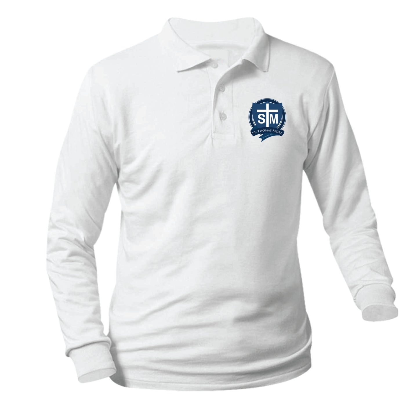 St. Thomas More Longsleeve Pique Polo - White