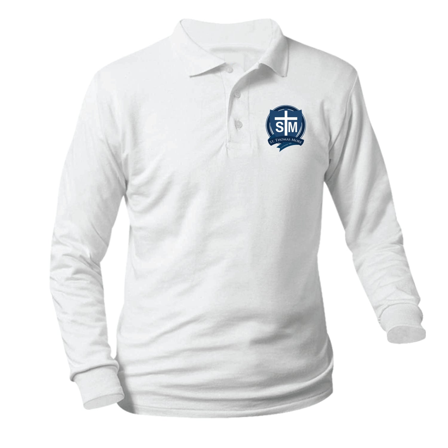St. Thomas More Longsleeve Pique Polo - White