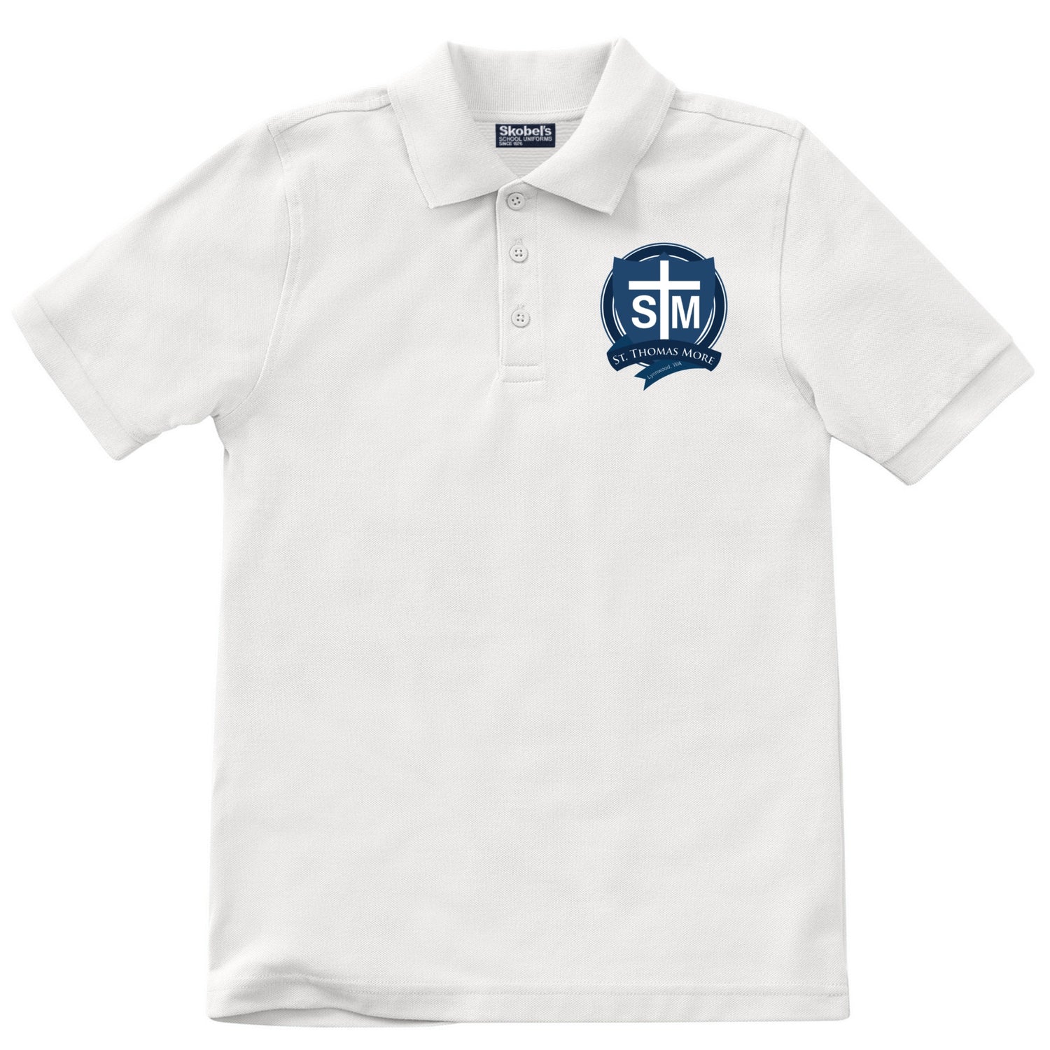 St. Thomas More School Pique Polo - White