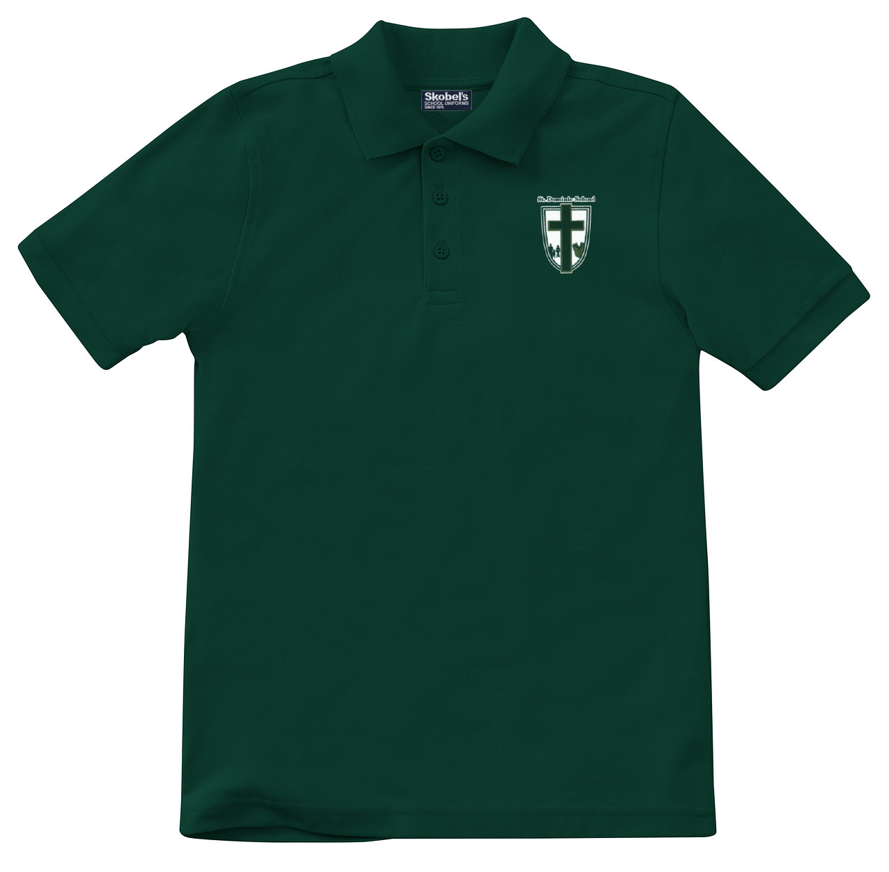 St. Dominic School Pique Polo - Dark Green