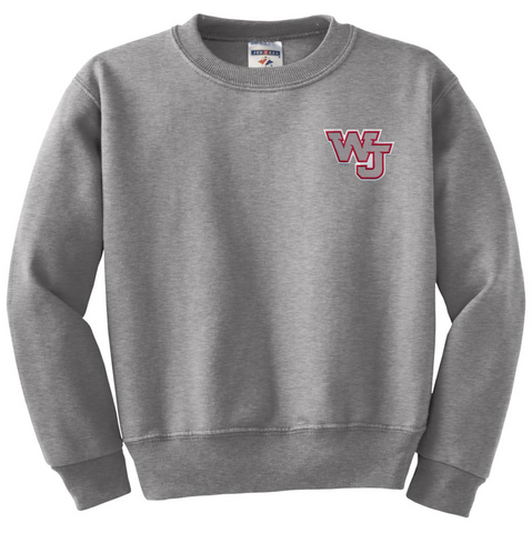 West Jefferson WJ Patch Grey Crew Sweatshirt - All Grades
