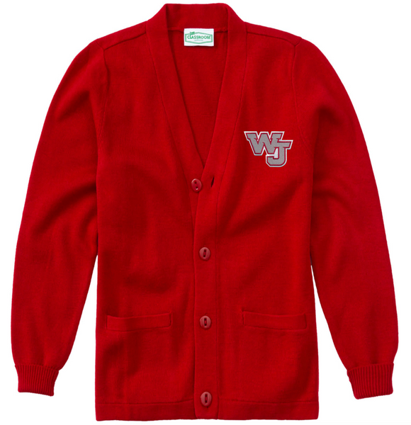 West Jefferson Cardigan - Red – Skobel's School Uniforms