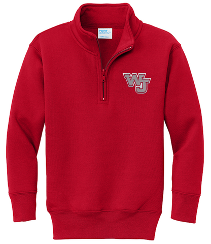 West Jefferson 1/4 Zip Sweatshirt - Red - All Grades