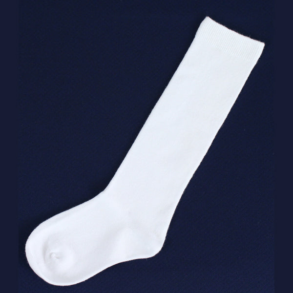White Flat Knee-hi Socks