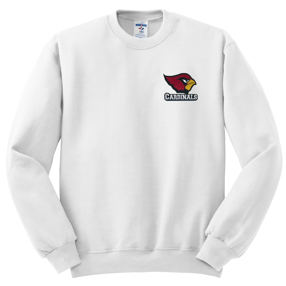 Belle Chasse High Pocket Cardinal Crew Sweatshirt - White