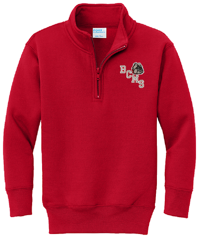 BC Middle 1/4 Zip Sweatshirt - Red