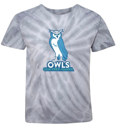 Gem Prep Cyclone Vat-Dyed Pinwheel Short Sleeve T-Shirt with Owls Logo