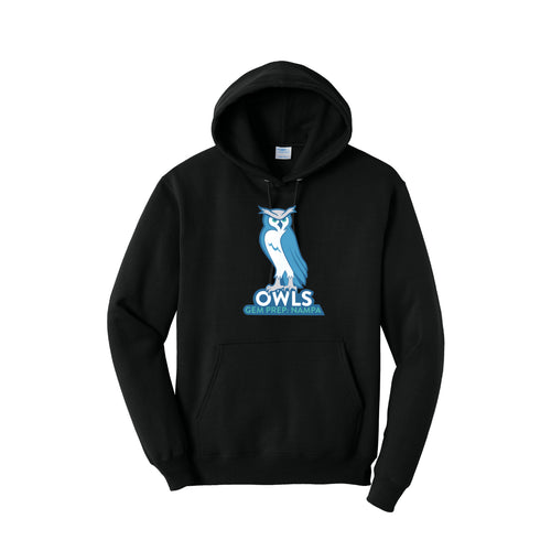 Gem Prep Spirit Hoodie with Front Screen Printed Owl Logo