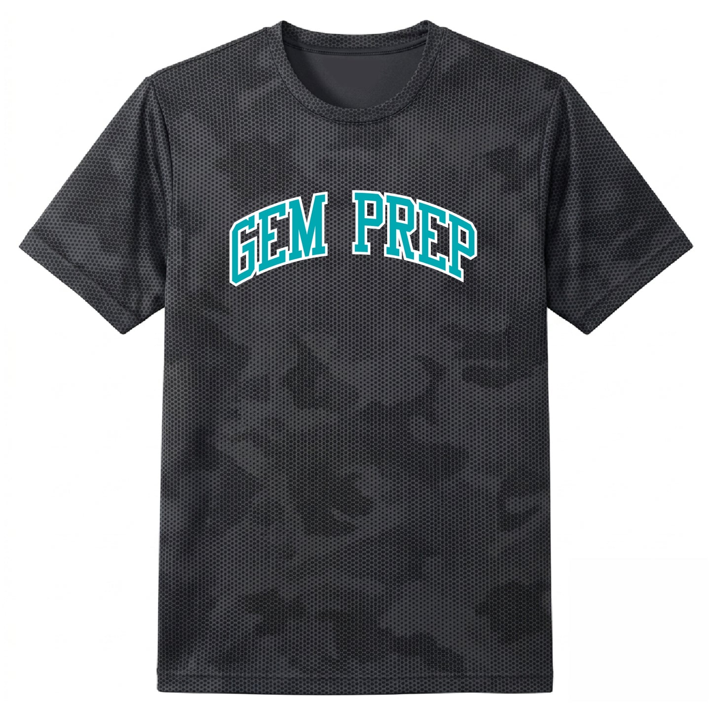 Gem Prep Camo Hex Tee with College logo