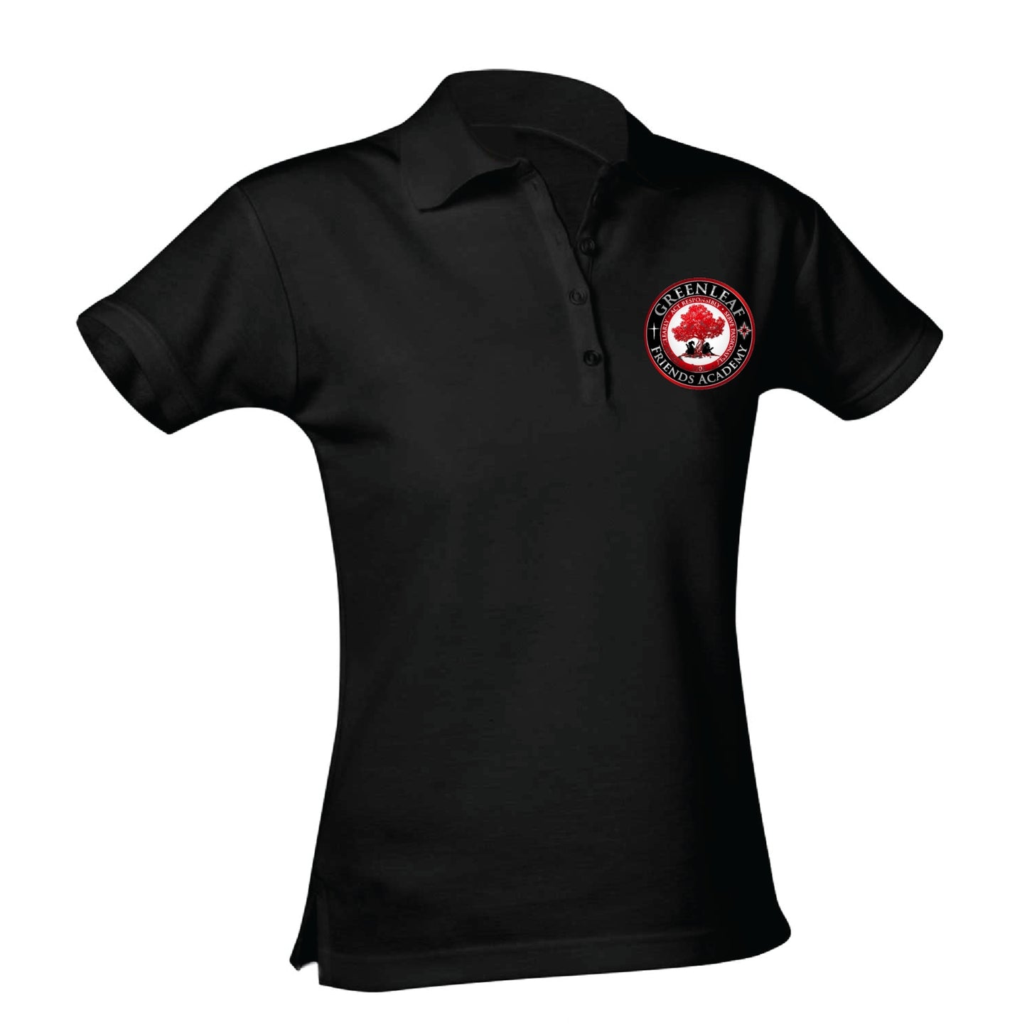 Greenleaf Friends Academy Feminine Fit Polo - Black